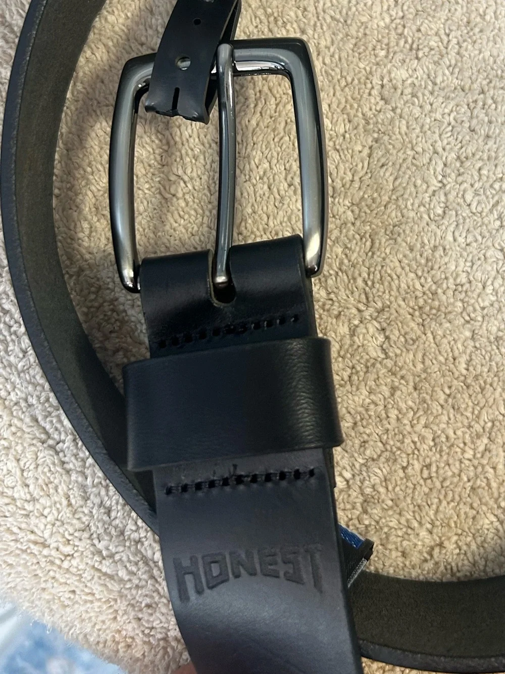 HONEST by Brighton men’s leather belt. NWOT. Black size 42